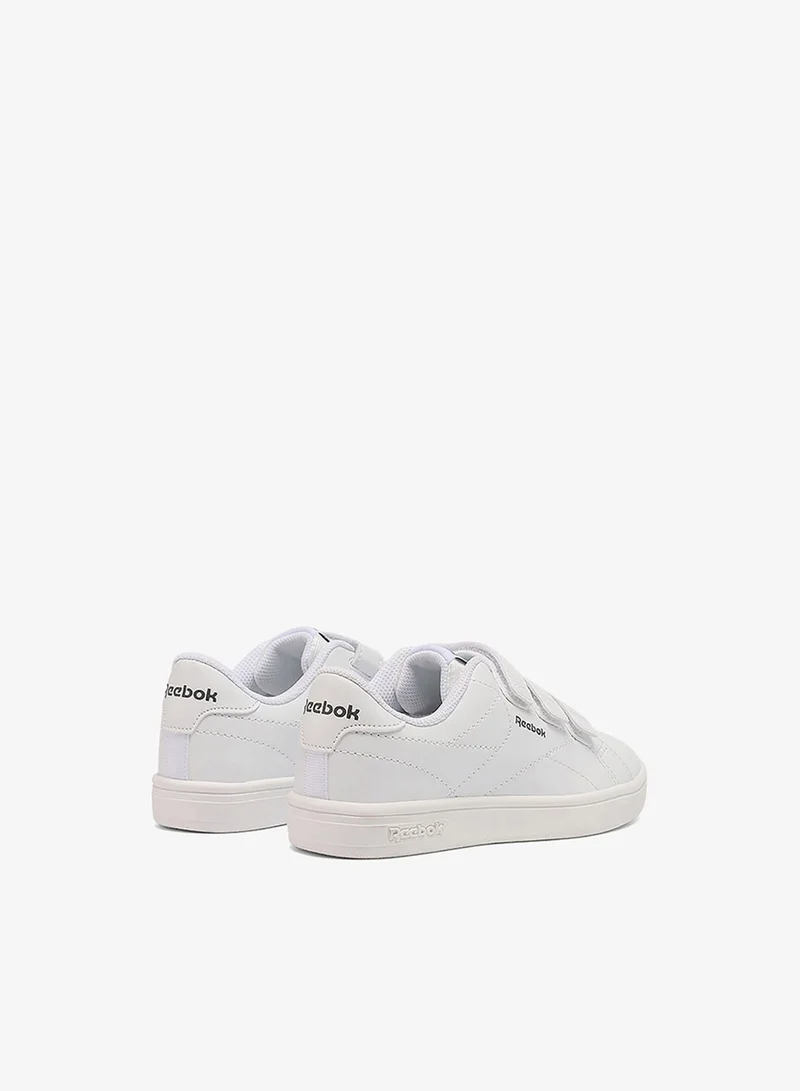 Reebok White/White/Grey4 Kids Court Clean Hook & Loop Straps  | Best Price UAE